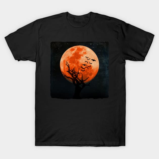 Spooky Halloween Moon T-Shirt by DyrkWyst